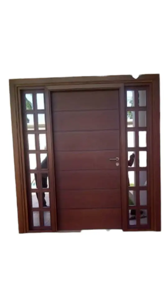 PORTE ENBOIS 2 BATTANTS BLINDEES ET VITREES