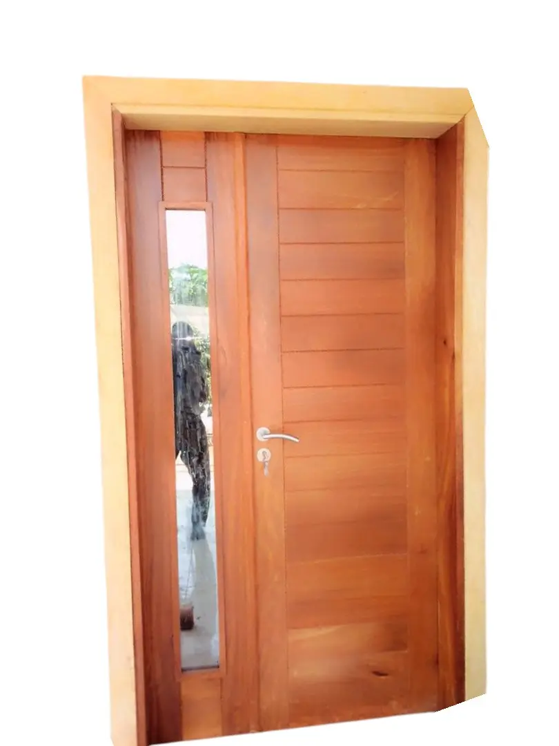 PORTE EN BOIS 2 BATTANTS BLINDEES ET VITREES